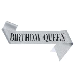 Birthday Queen Sash for Girl Women 20th 30th 40th 50th 60th Happy Birthday Party Decoration Supplies Glitter Satin Birthday Sash