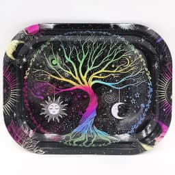 Metal Rolling Tray Plate Ashtray Tobacco 180*140MM Cigarette Tray Animated Cigarette Tray 7.1x4.7Inch Storage Tray Lucky Tree