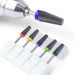 Black 5 in 1 Ceramic Nail Drill Bit For Electric Drill Machine 3/32" Shank Milling Cutter Fast Remove Acrylic Or Hard Gel