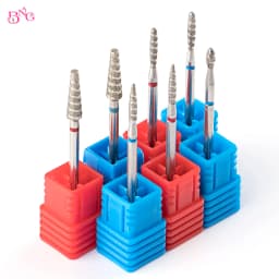 5Pcs/lot Diamond Nail Bits Tornado Flame Cuticle Drill Bit Pro Russian Electric File Bits for Nail Manicure and Pedicure 3/32''
