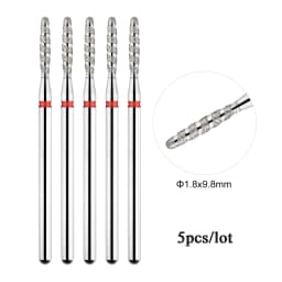 5Pcs/lot Diamond Nail Bits Tornado Flame Cuticle Drill Bit Pro Russian Electric File Bits for Nail Manicure and Pedicure 3/32''