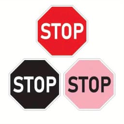 1pc, Stop Pink Sign Bedroom Decor, Red Street Traffic Metal Sign, Fun Magical Room Decor, UV And Waterproof Outdoor Black Tin Si