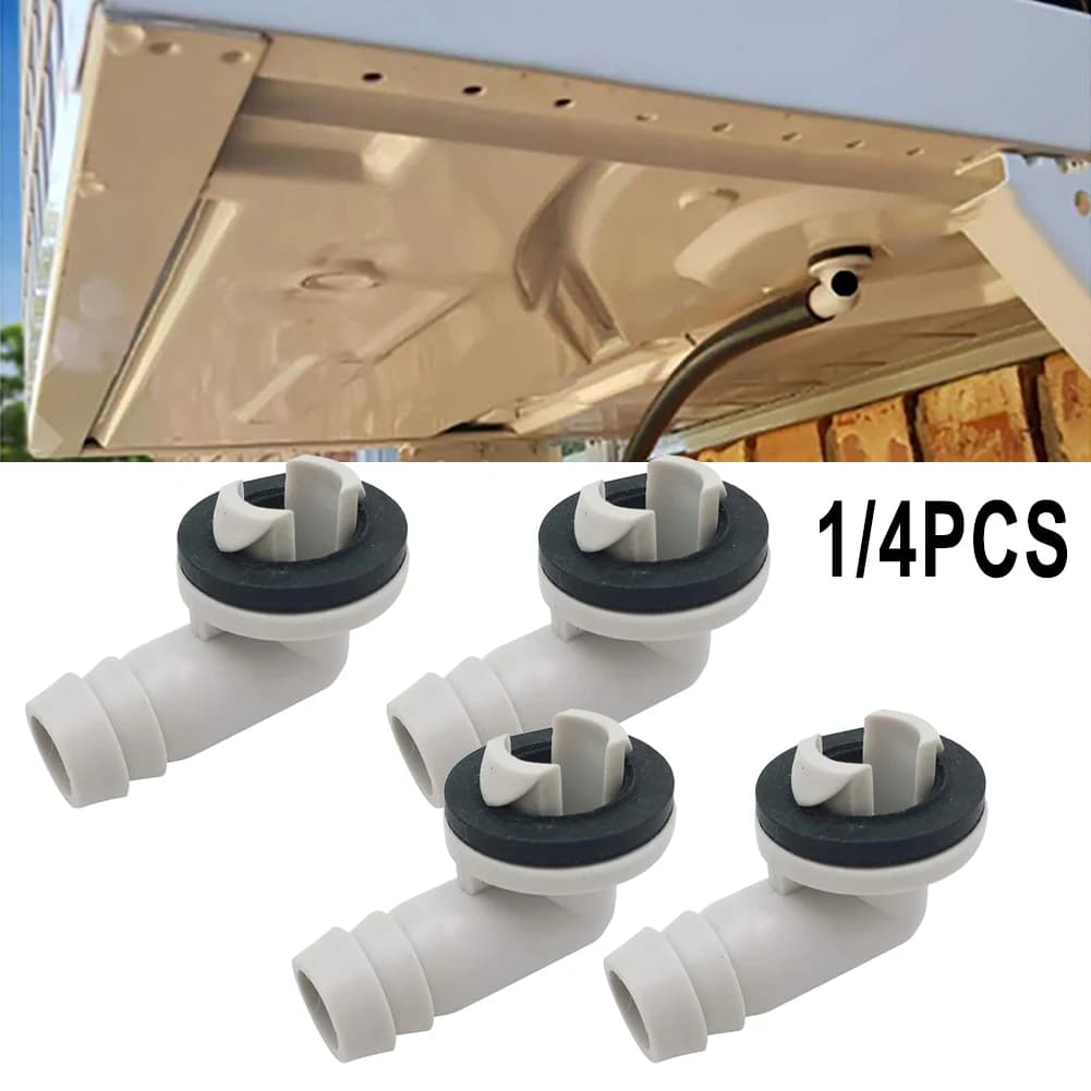 1/4pcs Air Conditioner Drain Connector AC Drain Hose Plastic Elbow Rubber Ring Kit Anti-defomed 1.5cm Diameter Connector