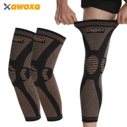 Full Leg Compression Sleeve Copper Knee Sleeves Support for Thigh Knee Calf, Arthritis, 20-30mmHg Reduce Varicose Veins Swelling