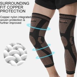 Full Leg Compression Sleeve Copper Knee Sleeves Support for Thigh Knee Calf, Arthritis, 20-30mmHg Reduce Varicose Veins Swelling