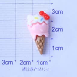 10PCS Resin cartoon ice cream Flat Back Stone Scrapbook Figurine DIY Bow Decor Accessories Crafts