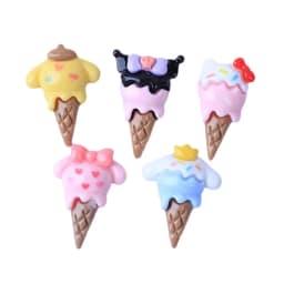10PCS Resin cartoon ice cream Flat Back Stone Scrapbook Figurine DIY Bow Decor Accessories Crafts