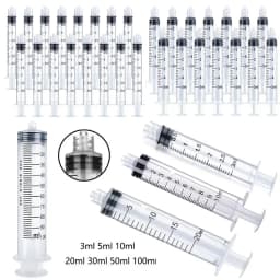 1/5/10pcs Luer Lock Syringes 3ml 5ml 10ml 20ml 30ml 50ml 100ml Plastic Syringe Hydroponics Nutrient Syringe Tools Sampler