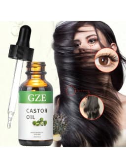 GZE Castor Oil (1oz) Organic 100% Pure Cold Pressed Hexane Free Stimulate Growth for Eyelashes, Eyebrows, Hair. Skin Moisturizer