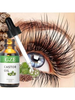 GZE Castor Oil (1oz) Organic 100% Pure Cold Pressed Hexane Free Stimulate Growth for Eyelashes, Eyebrows, Hair. Skin Moisturizer