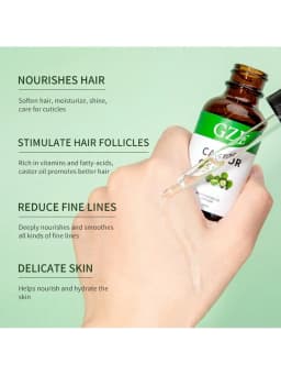 GZE Castor Oil (1oz) Organic 100% Pure Cold Pressed Hexane Free Stimulate Growth for Eyelashes, Eyebrows, Hair. Skin Moisturizer