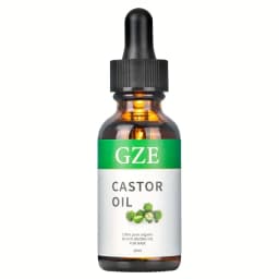 GZE Castor Oil (1oz) Organic 100% Pure Cold Pressed Hexane Free Stimulate Growth for Eyelashes, Eyebrows, Hair. Skin Moisturizer