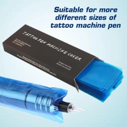 200/100/50pcs Big Size Tattoo Pen Bags Tattoo Pen Machine Sleeve Covers Black/Blue/Pink Clip Cord Sleeves Tattoo Accessories