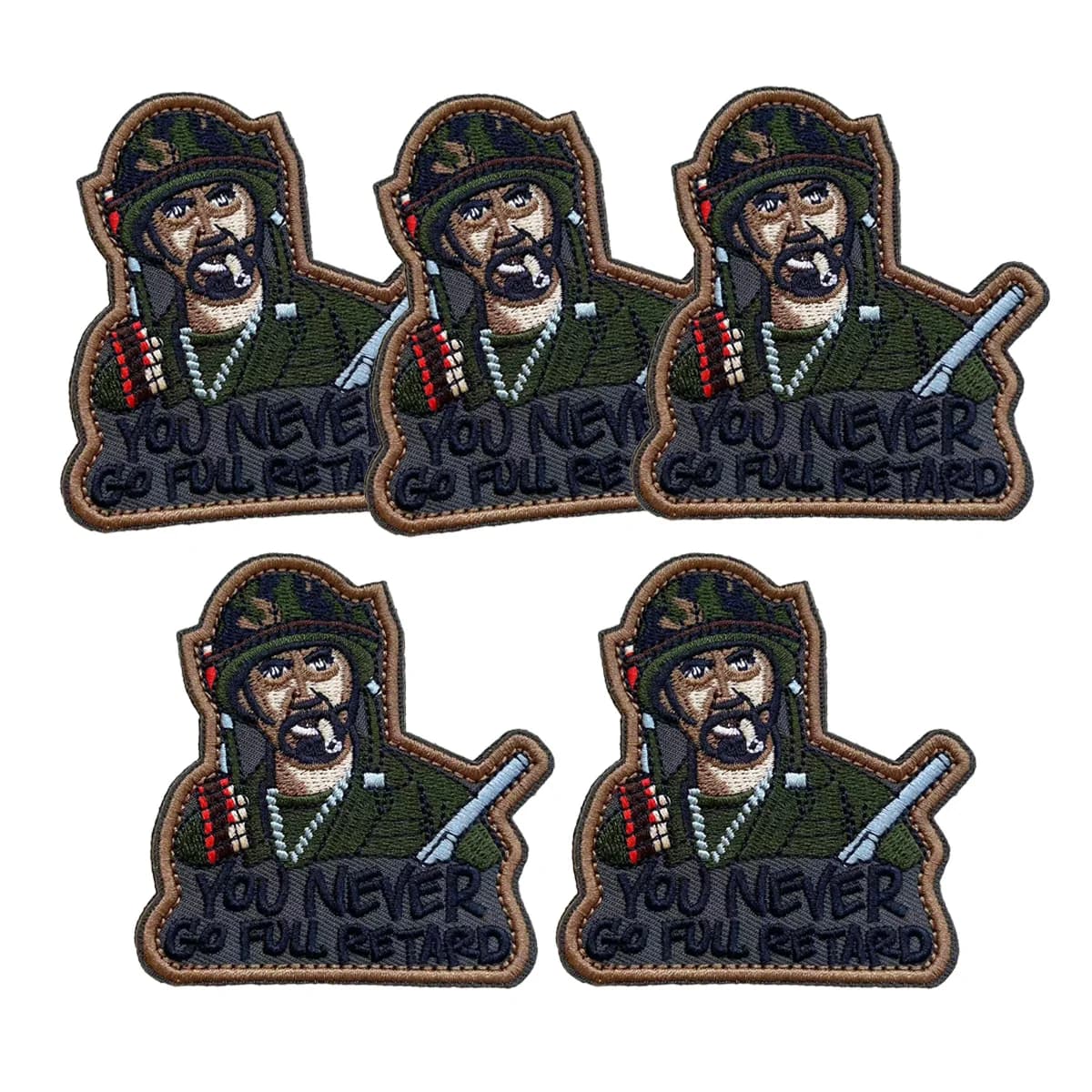 Never Go Full Humor Funny Patch - Hook Fastener Backing