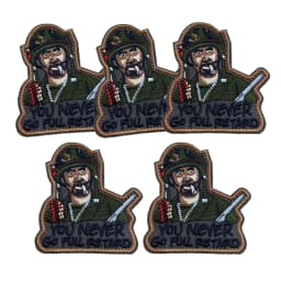 Never Go Full Humor Funny Patch - Hook Fastener Backing