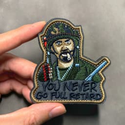 Never Go Full Humor Funny Patch - Hook Fastener Backing
