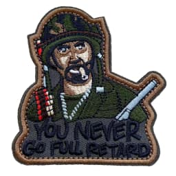 Never Go Full Humor Funny Patch - Hook Fastener Backing