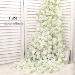 Artificial Sakura Flowers Vine Hanging Fake Floral Garland Home Garden Wedding Arch Party Cherry Blossom Wall Decor Arrangement
