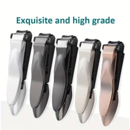 1-piece Nail Clippers for Men with Catcher -Sharp Heavy Duty Self-Collecting Nail Cutters with Ergonomic Lever Keep Fingernails