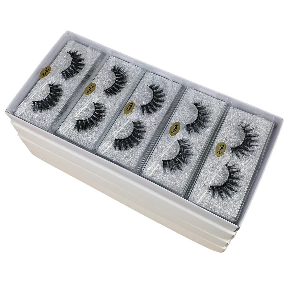 20 Pairs 3d False Lashes Bulk Natural Thick Fluffy False Eyelashes Makeup Fake Eyelashes Pack