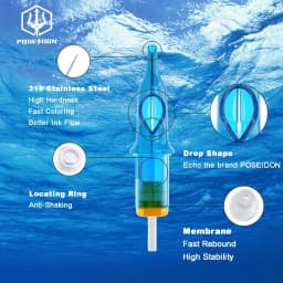 POSEIDON 10PCS/Box Tattoo Needles Disposable Sterile Tattoo Cartridge Needles Permanent Makeup RL CM for Tattoo Machine Pen