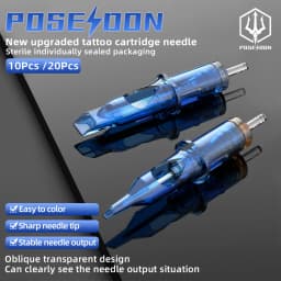 POSEIDON 10PCS/Box Tattoo Needles Disposable Sterile Tattoo Cartridge Needles Permanent Makeup RL CM for Tattoo Machine Pen