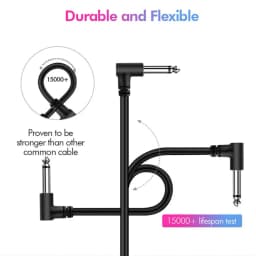15cm 6.35mm Guitar Effects Pedal Cable Connector 1/4in Plug Wire Right Angle