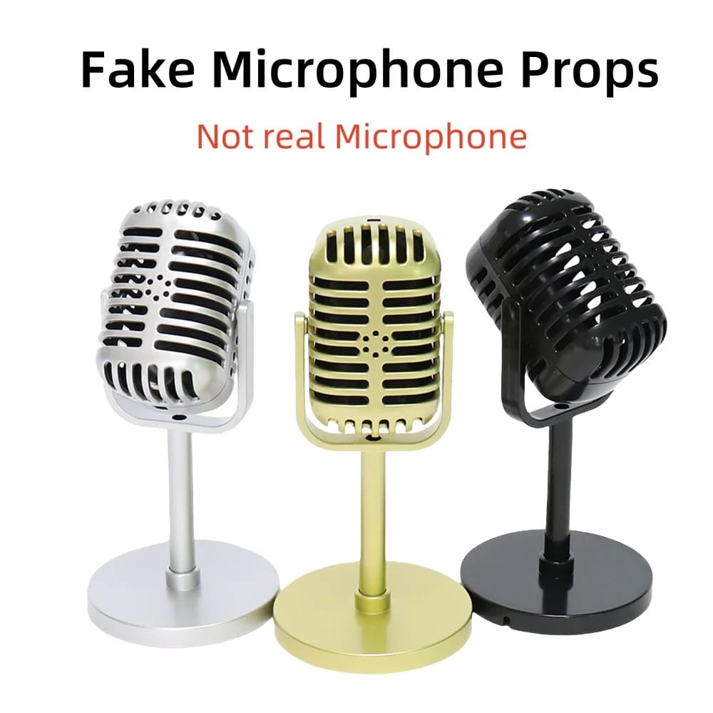 Retro Microphone Prop Classic Plastic Microphone Party Favors Live Performance Home Decoration Ornaments