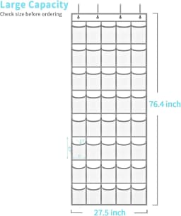40/35/28 Pockets Shoes Organizer Rack Hanging Organizer Space Saver Hanging Over The Door Behind Closet Organizer Storage Hanger
