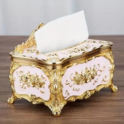 European Style Tissue Box, High-end Hotel Restaurant Napkin Extraction Box, Living Room Desktop Paper Extraction Storage Box