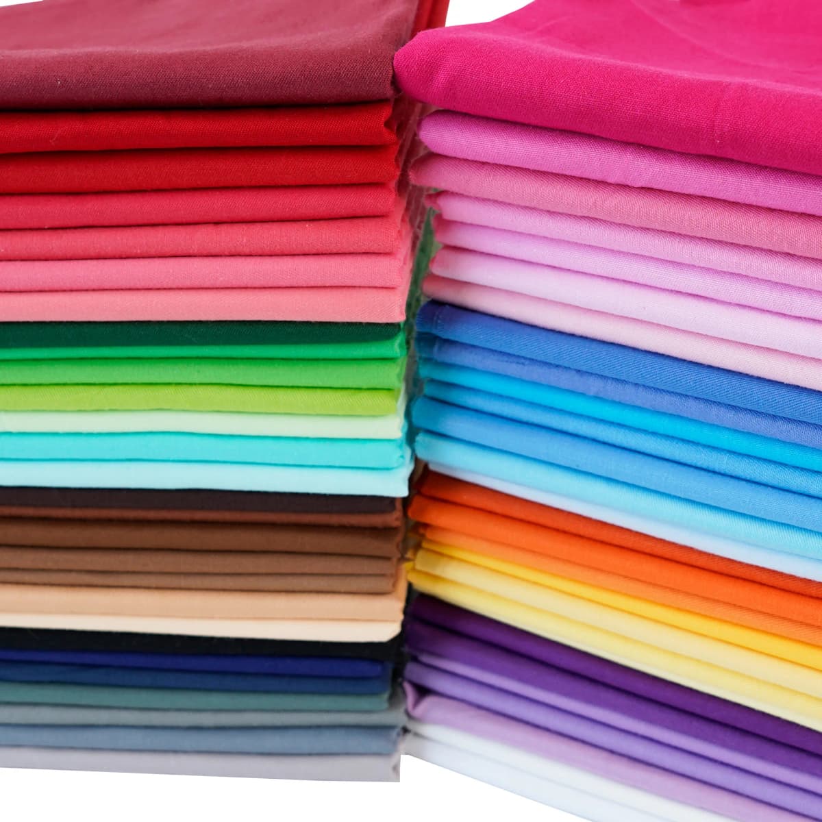 7PCS 25 X 25cm/50 X 50cm Squares Cotton Craft Plain Fabric Cloths for DIY Bundle Patchwork Quilting Sewing Scrapbooking Artcraft