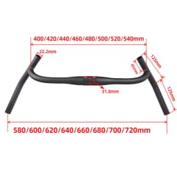 ZNIINO No Logo New Carbon Gravel H Handlebar Big Flare Bar Cycle Cross Road MTB Bike Handlebars Carbon Fiber Travelling Bicycle