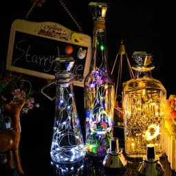 Solar Diamond Shaped Wine Bottle Lights 2M 20LED Waterproof Multicolor Fairy Light String for Garden, Terrace, Party Decoration