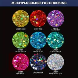 Holographic Chunky Glitter Sequins, 50g, Mixed Size Laser Sparkle Flakes For DIY Nail Hair Skin,Music Festival