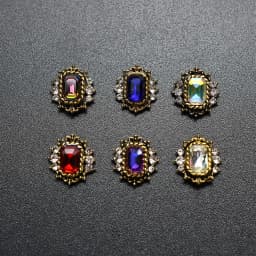 10pcs Retro Alloy Red Green Crystal Bright Strass Glitter Rhinestone Nail Art Decorations DIY 3D Jewelry Stone Supply Charms