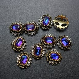 10pcs Retro Alloy Red Green Crystal Bright Strass Glitter Rhinestone Nail Art Decorations DIY 3D Jewelry Stone Supply Charms
