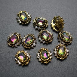 10pcs Retro Alloy Red Green Crystal Bright Strass Glitter Rhinestone Nail Art Decorations DIY 3D Jewelry Stone Supply Charms
