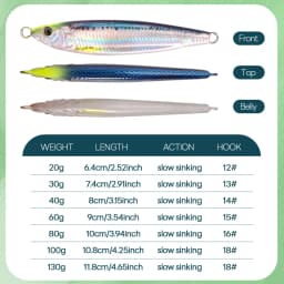 TOLU 2024 NEW 3D Printed Fast Sinking Metal Jig Lure 20g-130g With Spool Saltwater Shore Casting Fishing Lure Vertical Metal Jig