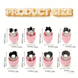 8PCS Press Cookie Cutter Set Food Grade Stainless Steel Butterfly Clear Embossing Molds for Fruit Veggie Biscuit Home DIY Baking