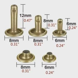Metal Double Cap Rivets Studs Round Rivet for DIY Leather Craft Bag Belt Clothing Garment Shoes Pet Collar Fixing Tools