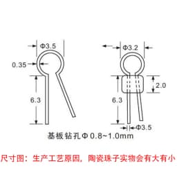 50PCS PCB test point test point ceramic copper gold-plated probe cylindrical test ring bead circuit board test