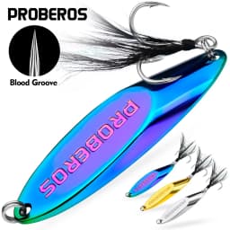 3pc Metal Sequin Bait with Strengthened Hooks and Bevel Sequins - Long Throw Spoon for Artificial Swimbait and Wobbling Action