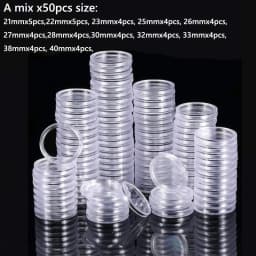 10/100p 21-46mm Transparent Plastic COINN Holder COINN Collecting Box Case for COINN Storage Capsules Protection Boxes Container