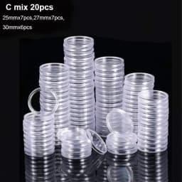 10/100p 21-46mm Transparent Plastic COINN Holder COINN Collecting Box Case for COINN Storage Capsules Protection Boxes Container