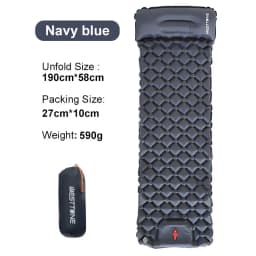 WESTTUNE Camping Inflatable Mattress Ultralight Outdoor Sleeping Pad with Pillow Built-in Pump Air Mat for Backpacking Hiking