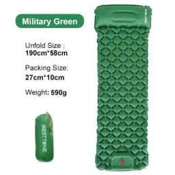 WESTTUNE Camping Inflatable Mattress Ultralight Outdoor Sleeping Pad with Pillow Built-in Pump Air Mat for Backpacking Hiking