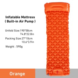 WESTTUNE Camping Inflatable Mattress Ultralight Outdoor Sleeping Pad with Pillow Built-in Pump Air Mat for Backpacking Hiking
