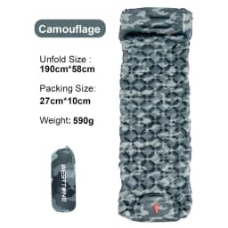 WESTTUNE Camping Inflatable Mattress Ultralight Outdoor Sleeping Pad with Pillow Built-in Pump Air Mat for Backpacking Hiking