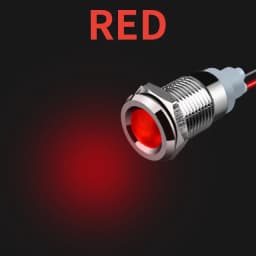 6mm 8mm 10mm 12mm 14mm Metal LED Warning Indicator Light Signal Lamp Pilot Wire 3-6 12-24 220V Waterproof IP65 Red Green Blue
