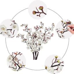 1pc Artificial Flowers Spring Plum Blossom Peach Branch Silk Flowers Home Wedding Party Decoration Christmas Wreaths Accessories
